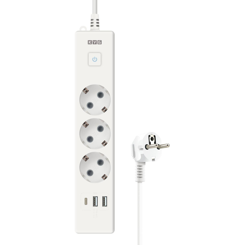 Удлинитель Power Cube, 3р/1.9м выкл.,3USB, 3.5кВт, 16А,3x1,0 белый(PC-5-2M) - фото 5