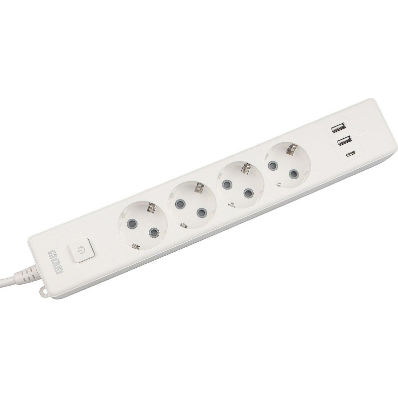 Удлинитель Power Cube, 4р/1.9м выкл.,3USB, 3.5кВт,16А,3x1,0 белый(PC-6-2M) - фото 4