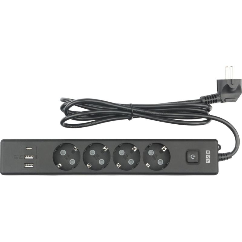 Удлинитель Power Cube, 4р/1.9м выкл.,3USB, 3.5кВт,16А,,3x1,0 черн(PC-7B-2M) - фото 2