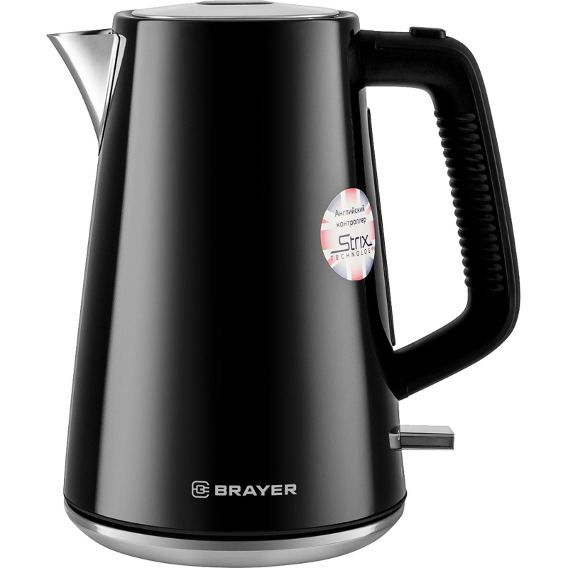 Чайник BRAYER 1073BR, электрический, STRIX,2200Вт,1,7л, стальн.корп - фото 1