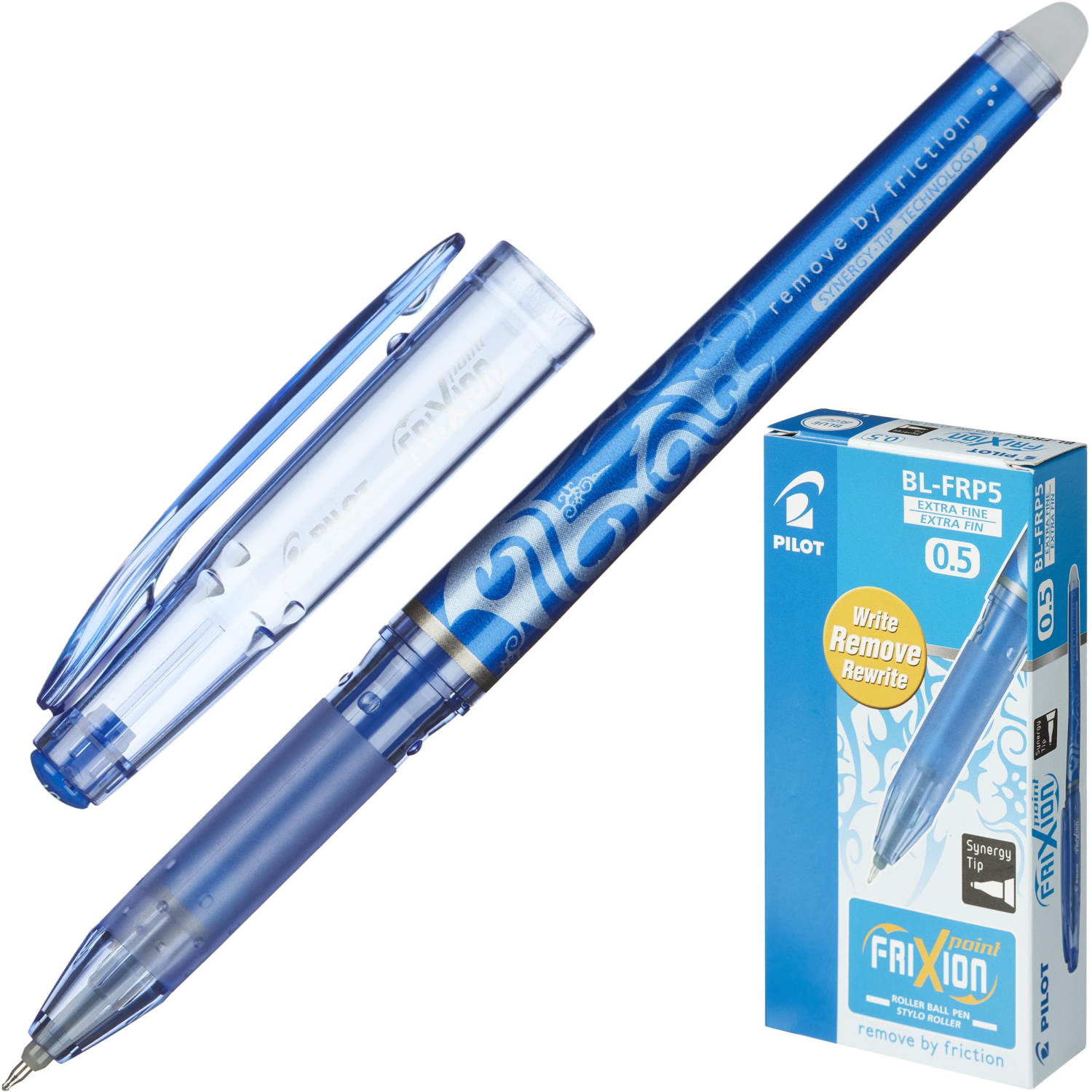 Ручка гелевая PILOT BL-FRP5 Frixion Рoint резин.манжет. 0,25мм синий - фото 2