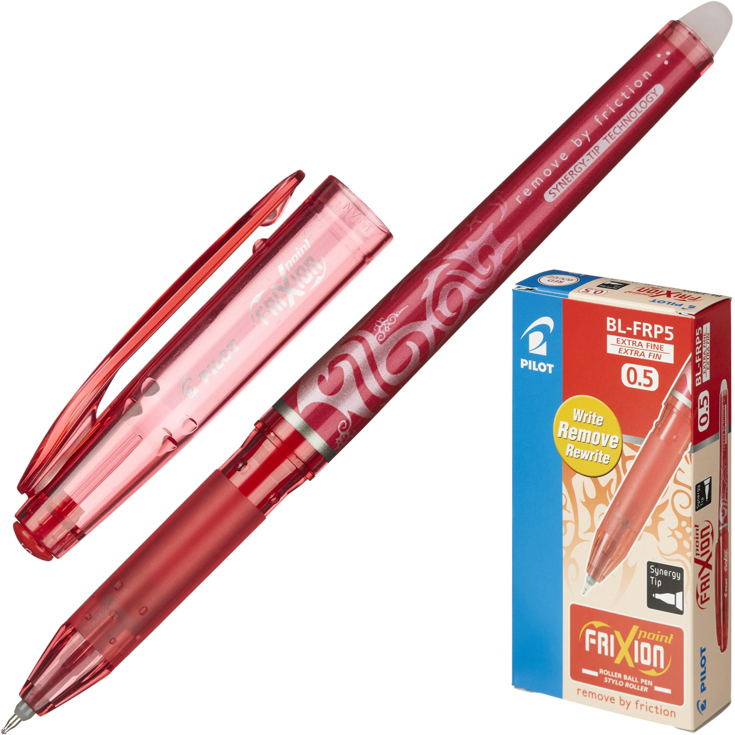 Ручка гелевая PILOT BL-FRP5 Frixion Рoint резин.манжет. 0,25мм красный - фото 2