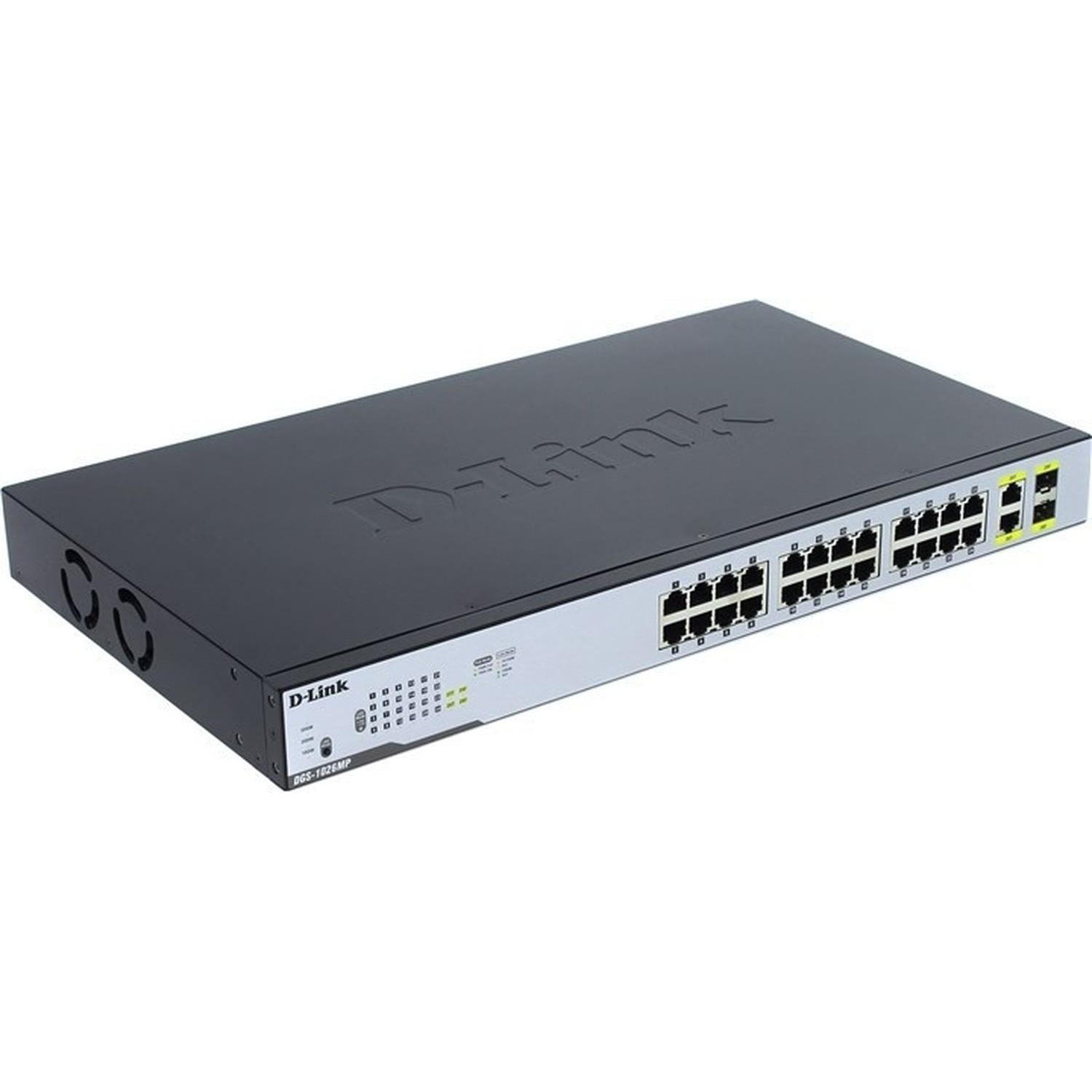 Коммутатор D-Link DGS-1026MP/B2A  24x10/100/1000Base-T PoE, 2 комбо-порта - фото 1