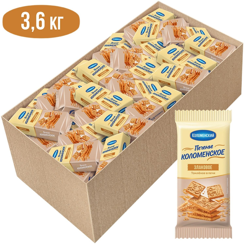 Печенье Коломенское злаковое, 30гx120шт, уп/3,6кг - фото 1