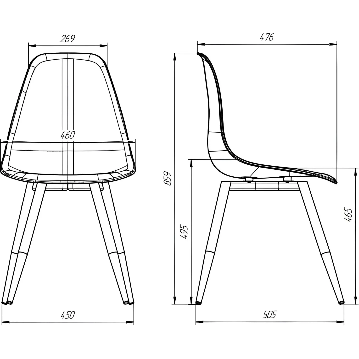 Стул EAMES PLAST HN BLACK (BOX-4) (KM) RU K02 черный/черный - фото 7