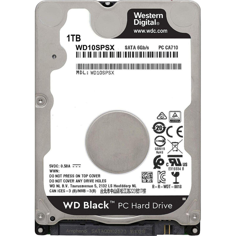 Жесткий диск Western Digital Black 1Tb, SATA, 7200rpm, 64MB(WD10SPSX) - фото 1