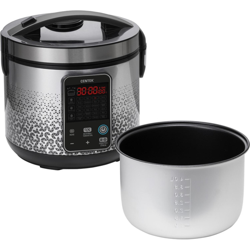 Мультиварка Centek CT-1499 (черный/сталь)  900Вт, 5.0л, 25прог, мультиповар - фото 5