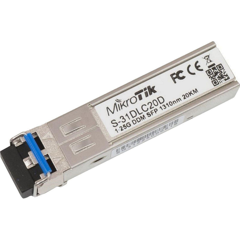 Трансивер MikroTik SFP (S-31DLC20D) 1.25G SM 20km 1310nm Dual LC-connector - фото 1