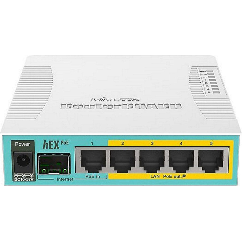 Маршрутизатор MikroTik hEX PoE (RB960PGS) 800MHz, 128MB, 5xGigabit LAN - фото 1