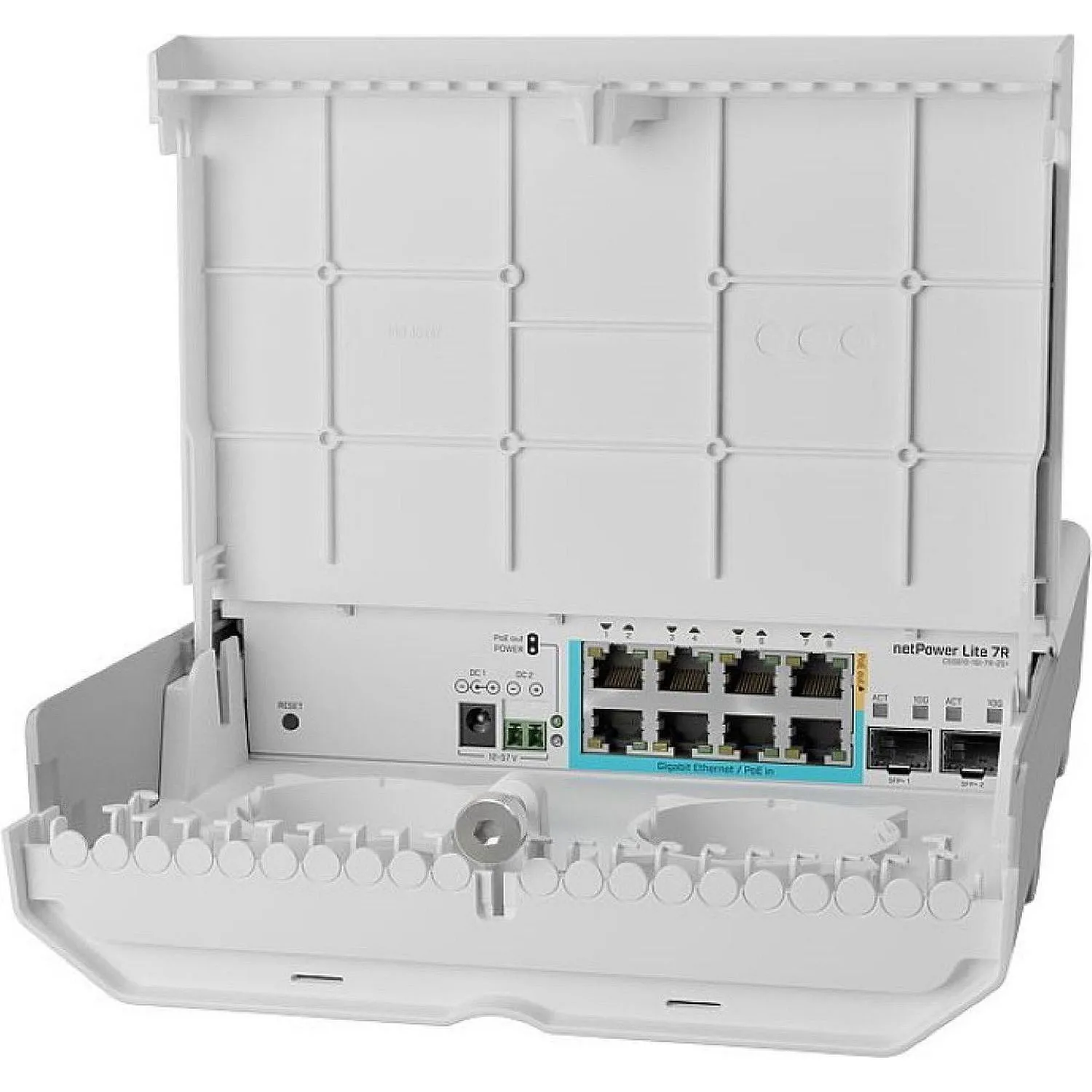 Коммутатор MikroTik netPower Lite 7R (CSS610-1GI-7R-2S+OUT) уличный - фото 1