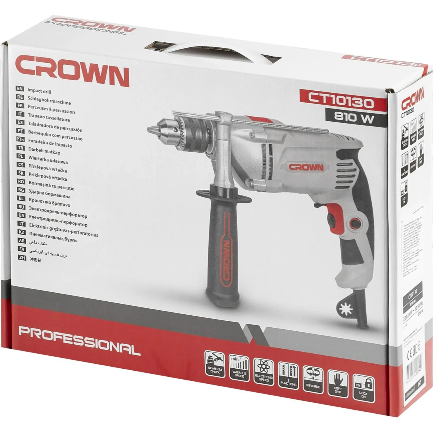 Дрель ударная CROWN CT10130 - фото 6