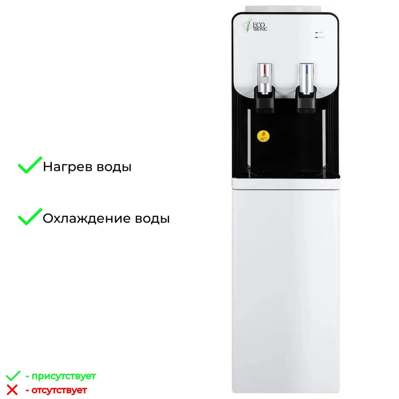 Кулер Ecotronic M40-LF white-black, напольный - фото 11