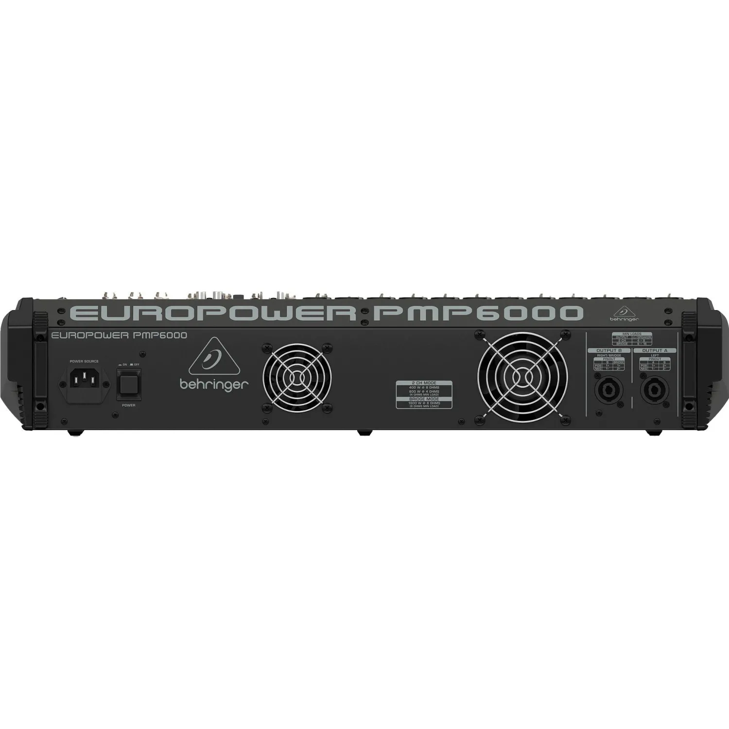 Микшер-усилитель Behringer PMP6000, 12 моновх., 4 стереовх, 2 х 600Вт/ 4Ом - фото 4