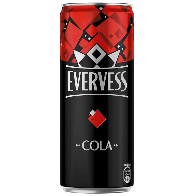 Напиток Evervess Cola газированный ж/б 0,33л - фото 1