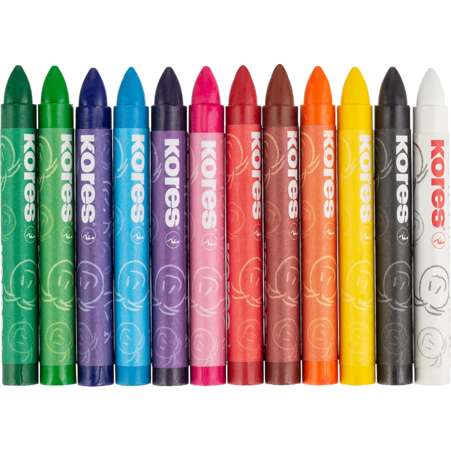 Мелки восковые 12цв трехгранные KRAYONES Kores 33101.02 - фото 2