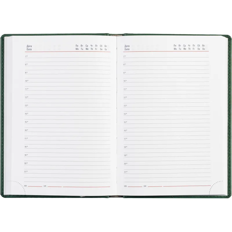 Ежедневник недатированный зелёный,А5,143х210мм,176л,ATTACHE Сиам - фото 16