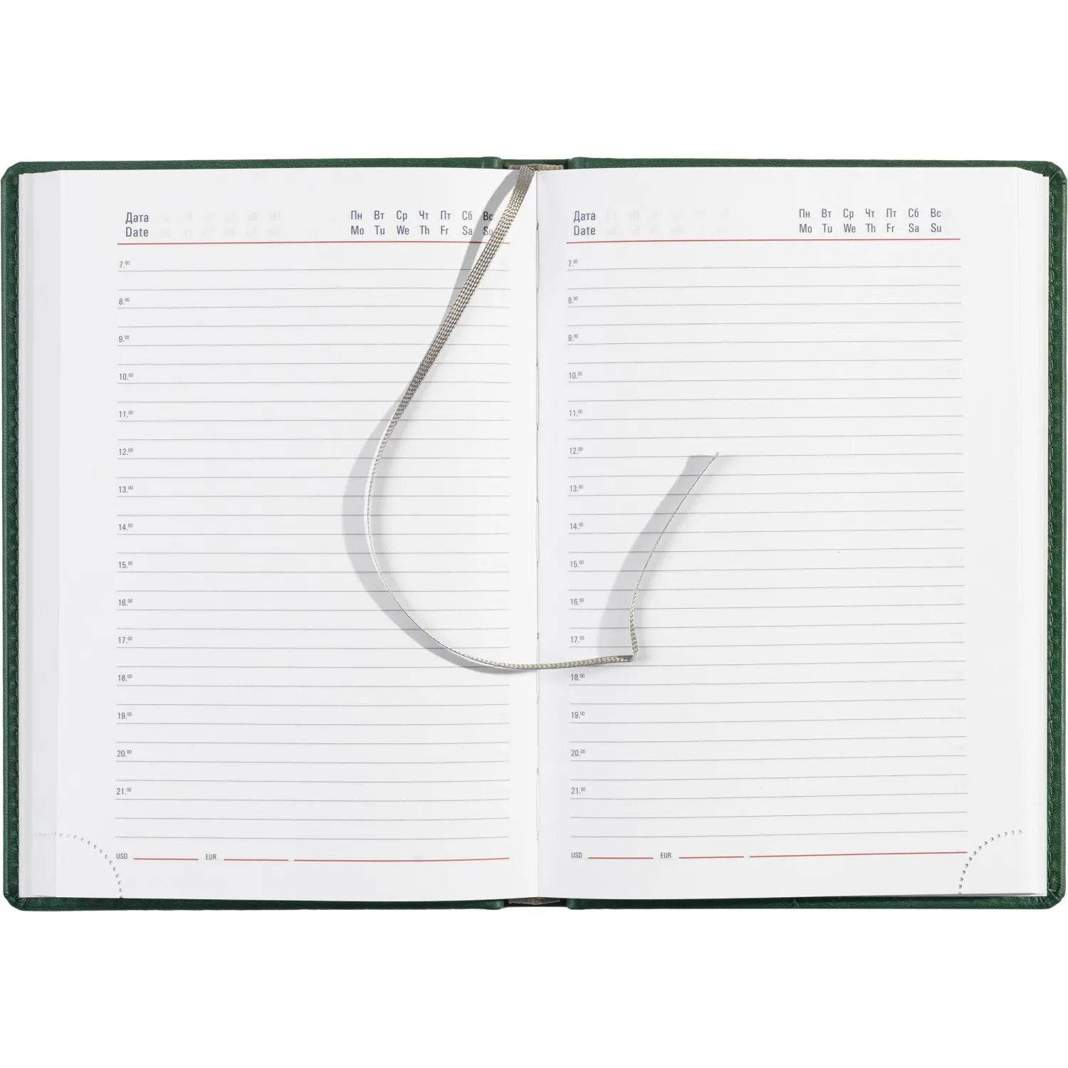 Ежедневник недатированный зелёный,А5,143х210мм,176л,ATTACHE Сиам - фото 17