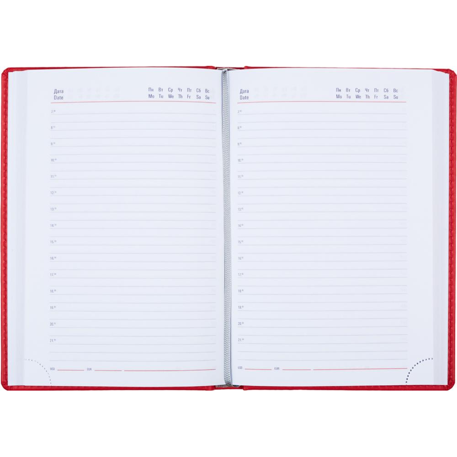 Ежедневник недатированный красный,А5,143х210мм,176л,ATTACHE Сиам - фото 3