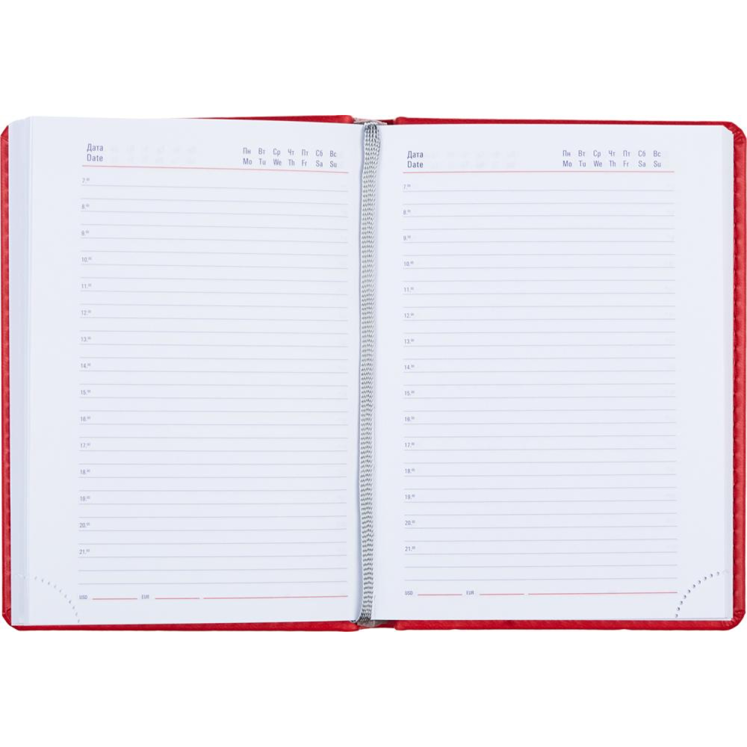 Ежедневник недатированный красный,А6,110х155мм,176л,ATTACHE Сиам - фото 3