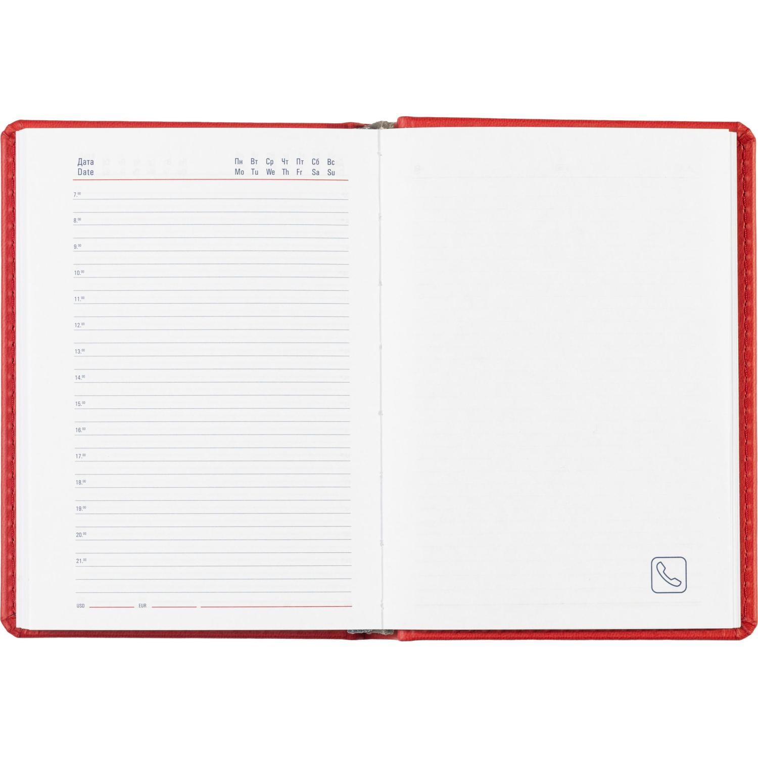 Ежедневник недатированный красный,А6,110х155мм,176л,ATTACHE Сиам - фото 18