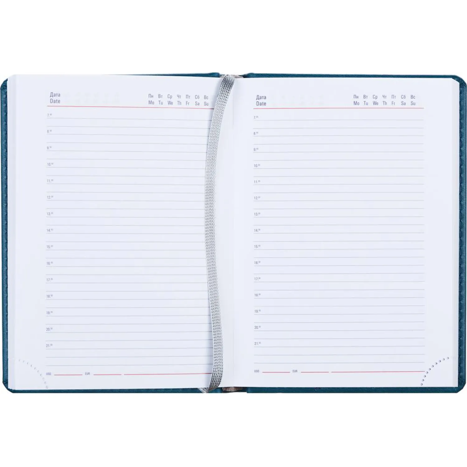 Ежедневник недатированный бирюзовый,А6,110х155мм,176л,ATTACHE Сиам - фото 3