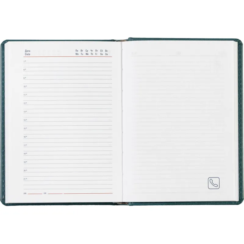 Ежедневник недатированный бирюзовый,А6,110х155мм,176л,ATTACHE Сиам - фото 18