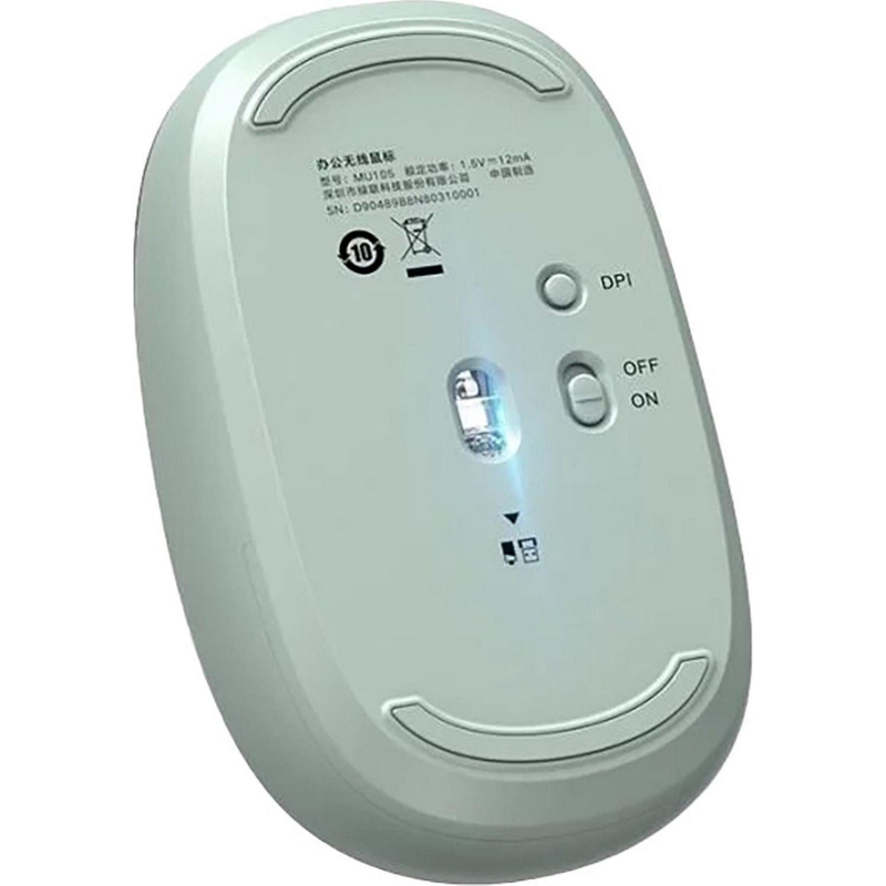 Мышь компьютерная UGREEN беспроводная MU105(90672) 2.4G цв:серовато-зеленый - фото 4