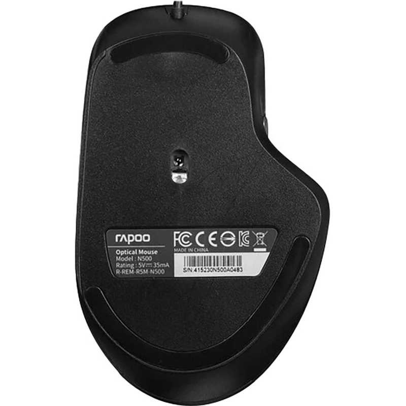 Мышь компьютерная RAPOO N500 проводная, черный - фото 6