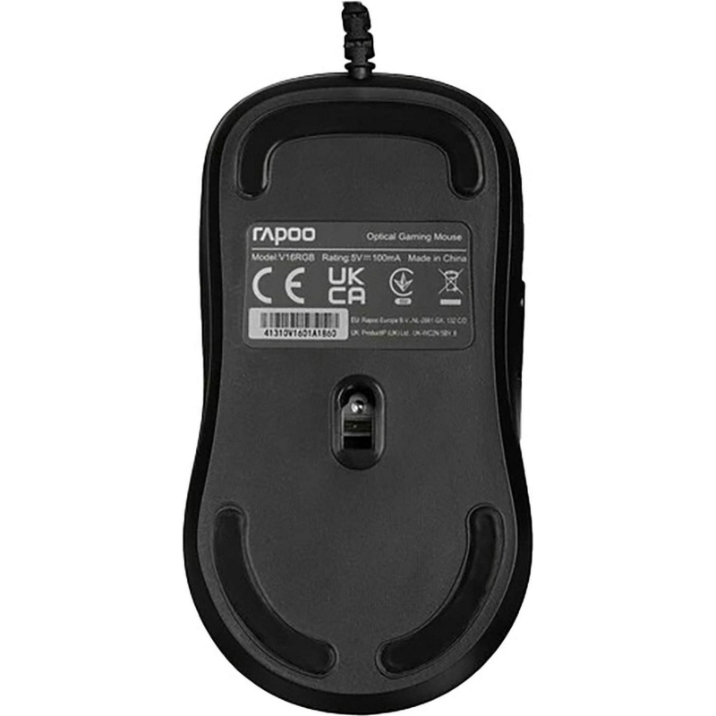 Мышь компьютерная RAPOO V16RGB проводная, цвет - черный - фото 5