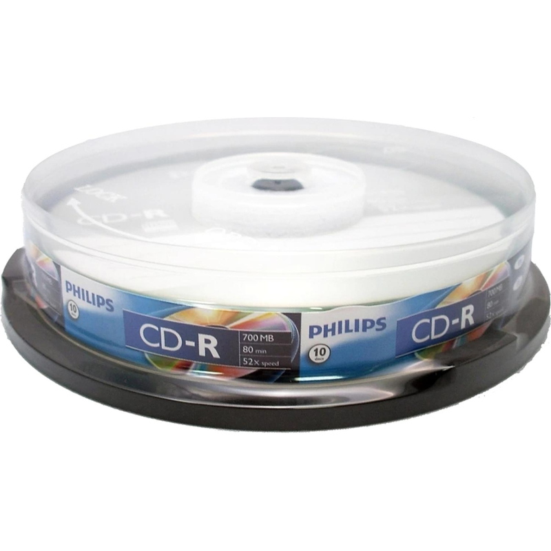 Носители информации CD-R Philips (CR7D5SB10/97)700 Mb,52х, Cake Box 10шт/уп - фото 1