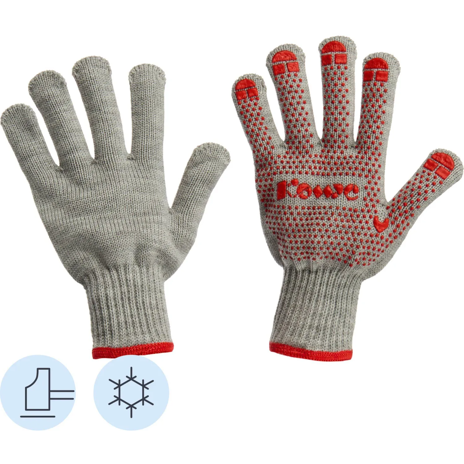 Перчатки защитные КОМУС зимние акриловые с ПВХ покрытием цв.серый - фото 1