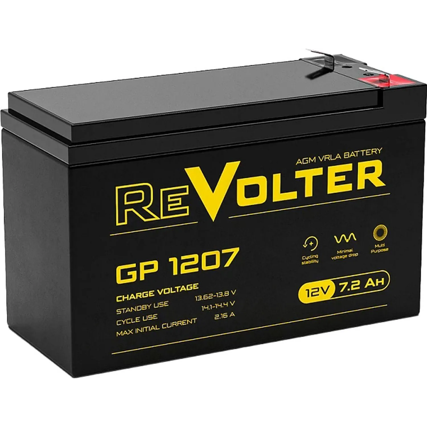 Батарея для ИБП Revolter GP 1207 (12В/7,2Ah) - фото 1