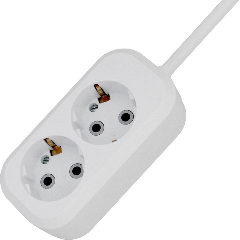 Удлинитель PROGIX US2GXW5 2р/5м белый, 3х0,75мм, 10А/2200Вт - фото 1