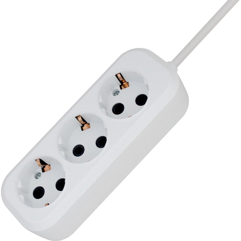 Удлинитель PROGIX US3GXW2 3р/2м белый, 3х0,75мм, 10А/2200Вт - фото 1