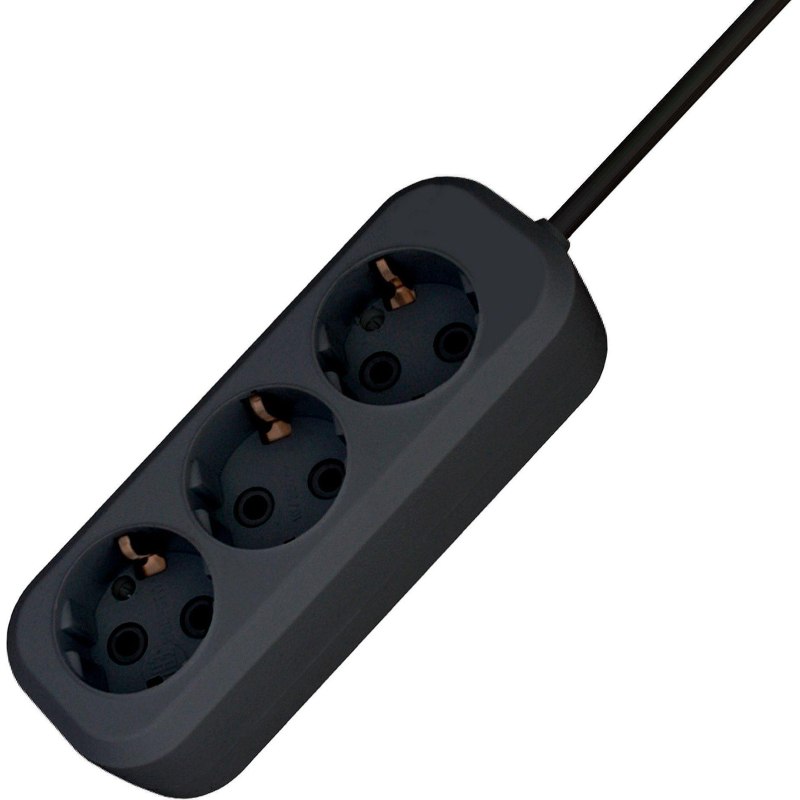 Удлинитель PROGIX US3GXB5 3р/5м черный, 3х0,75мм, 10А/2200Вт - фото 1
