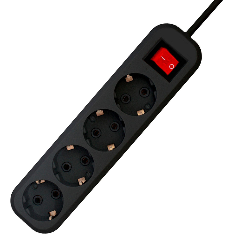 Сетевой фильтр PROGIX SF4PB7 4р/7м черный, 3х0,75мм, 10А/2000Вт - фото 1