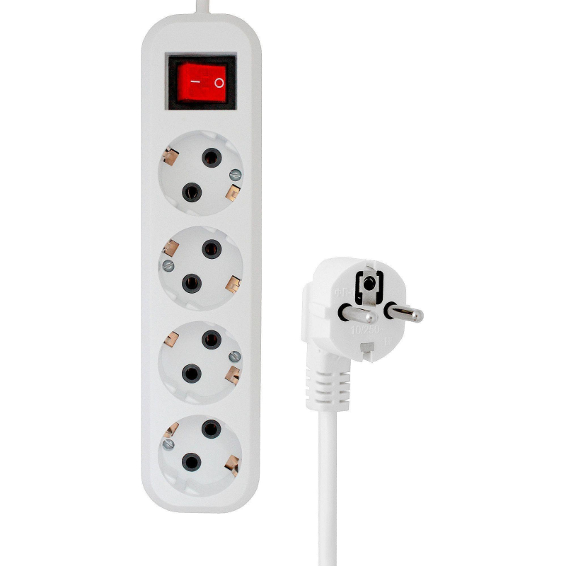 Сетевой фильтр PROGIX SF4PW10 4р/10м белый, 3х0,75мм, 10А/2000Вт - фото 3