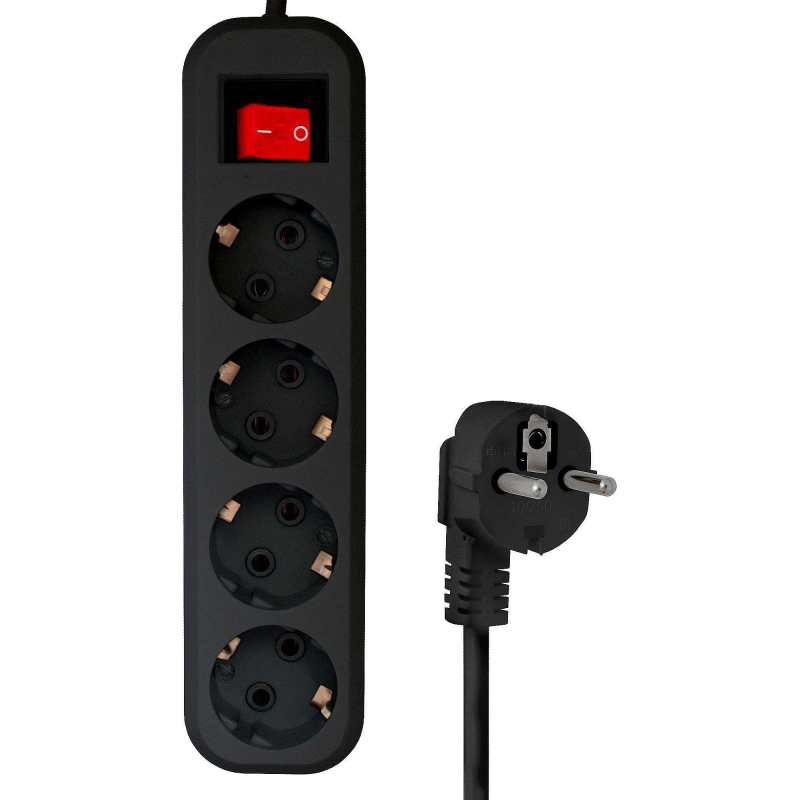 Сетевой фильтр PROGIX SF4PB10 4р/10м черный, 3х0,75мм, 10А/2000Вт - фото 3