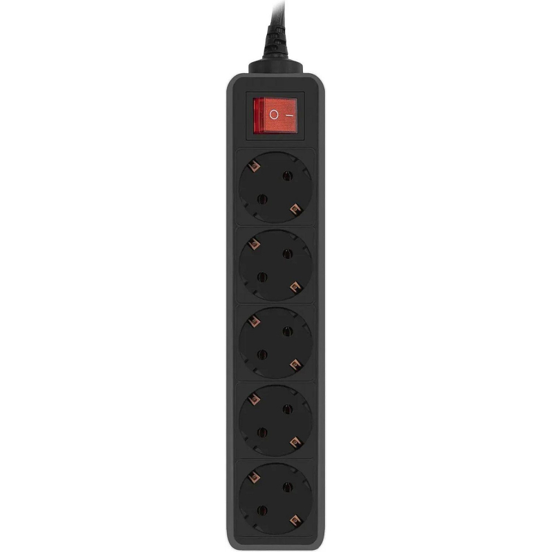 Сетевой фильтр PC Pet AP01006-E-B 1.8м (5 розеток) черный (пакет) - фото 1