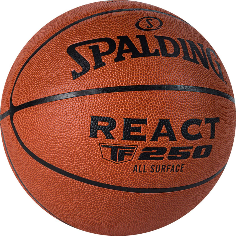 Мяч баск. SPALDING TF-250 React 76967z, р.7, FIBA Approved, коричнево-черн - фото 1