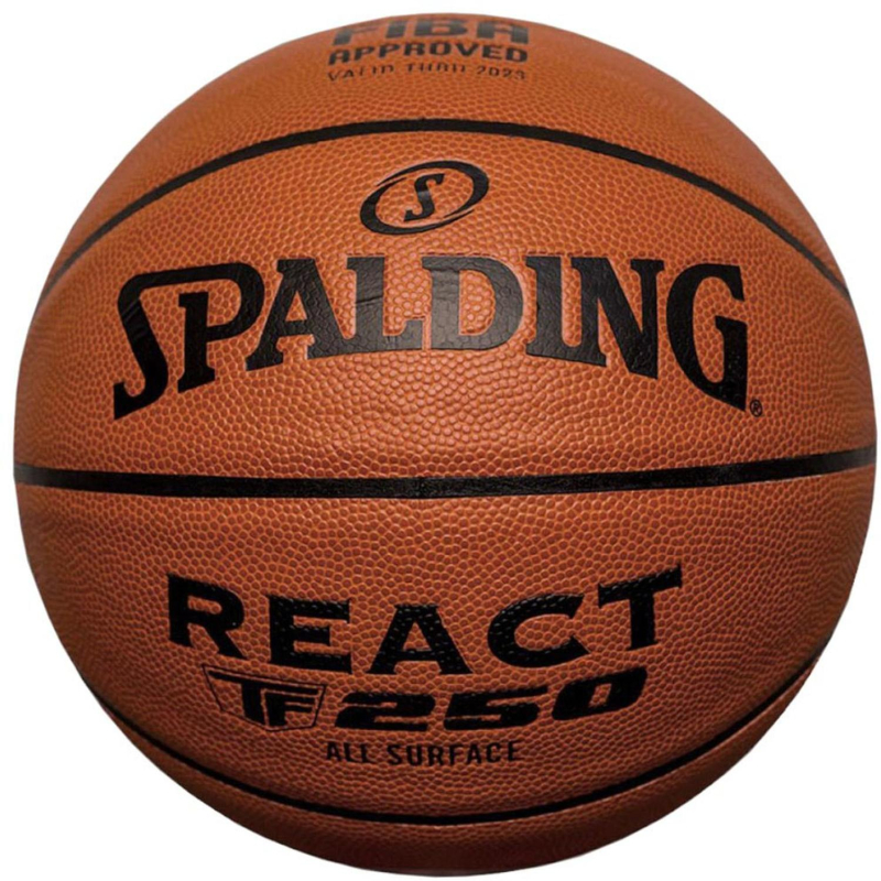 Мяч баск. SPALDING TF-250 React 76967z, р.7, FIBA Approved, коричнево-черн - фото 2