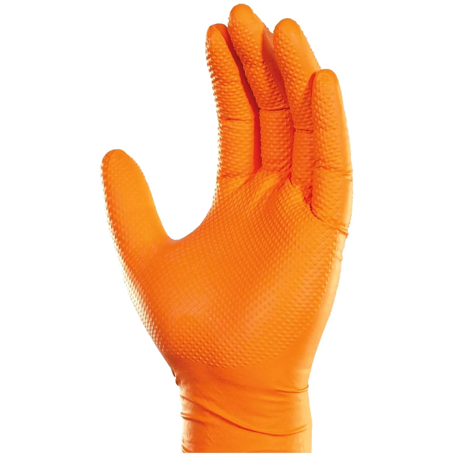 Перчатки одноразовые нитрил Steel Grip цв.оранжевый (50 пар/уп)р.М,ПС - фото 7