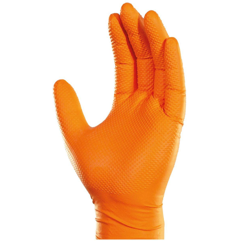 Перчатки одноразовые нитрил Steel Grip цв.оранжевый (50 пар/уп)р.XXL,ПС - фото 3