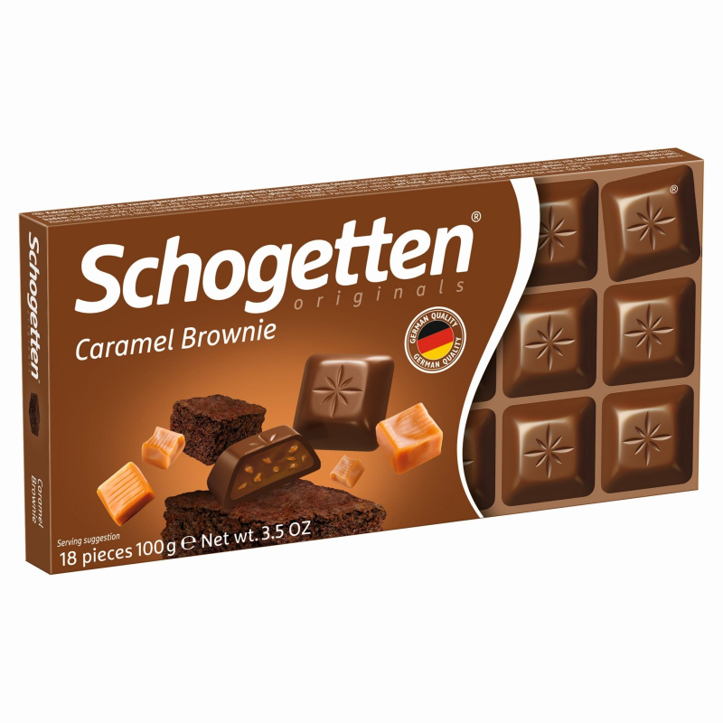 Шоколад порц Schogetten  мол из крема брауни, печенья с какао и карам 100г - фото 1