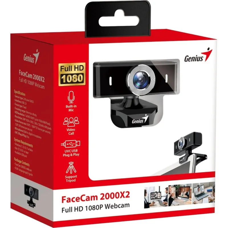 Веб-камера GENIUS FaceCam 2000X2 /FULL HD/USB 2.0 (32200008400) - фото 9