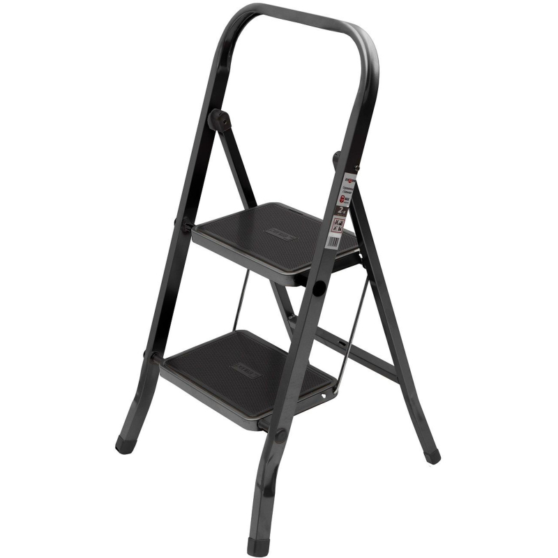 Стремянка  Jet Black 2 шир.ступ. с ковриком, сталь, Zalger, арт. 9910-2 - фото 1