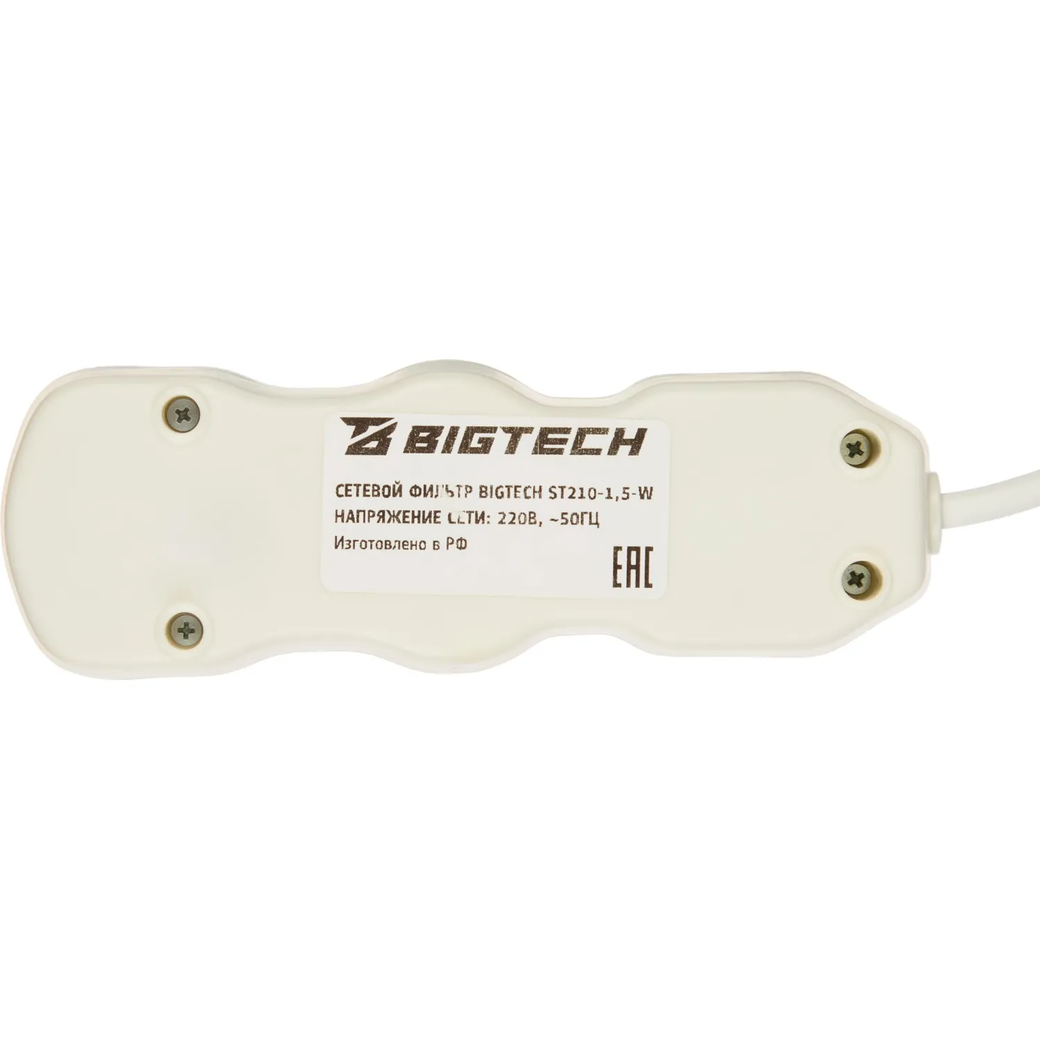 Сетевой фильтр BigTech ST210-3-W(2р/3м/10А/2,2кВт/3х0,75 мм2/белый) - фото 6