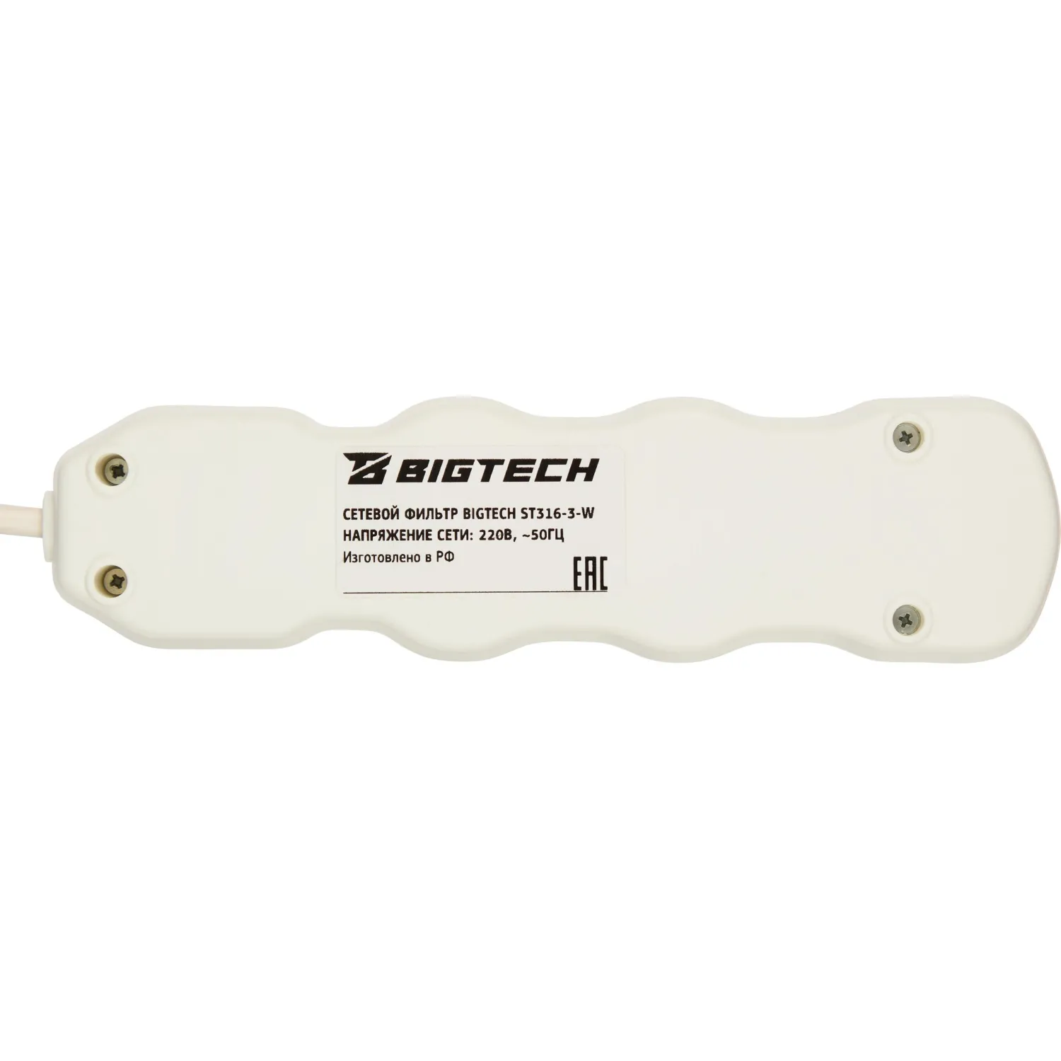 Сетевой фильтр BigTech ST310-3-W(3р/3м/10А/2,2кВт/3х0,75 мм2/белый) - фото 6