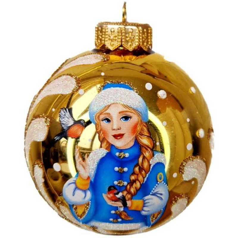 Шар Снегурочка-внучка, 80 мм., в подар. кор. НГ, КУ-80-244031 - фото 1