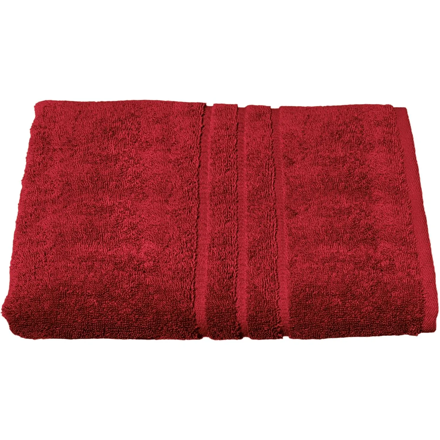 Полотенце махровое Luscan/бордюр 450г/м2, 70х140, бордо - фото 1